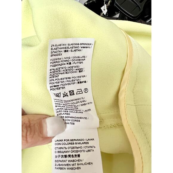 Pinko Natalia High Waisted Pleated Crepe Ankle Trouser Pants Yellow Womens US 4 - Picture 6 of 6